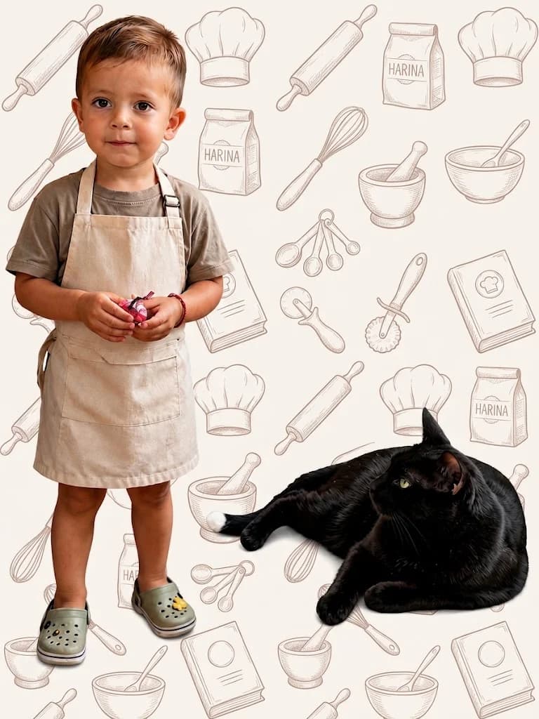 Noah, el Nono, y Ekko el gato negro